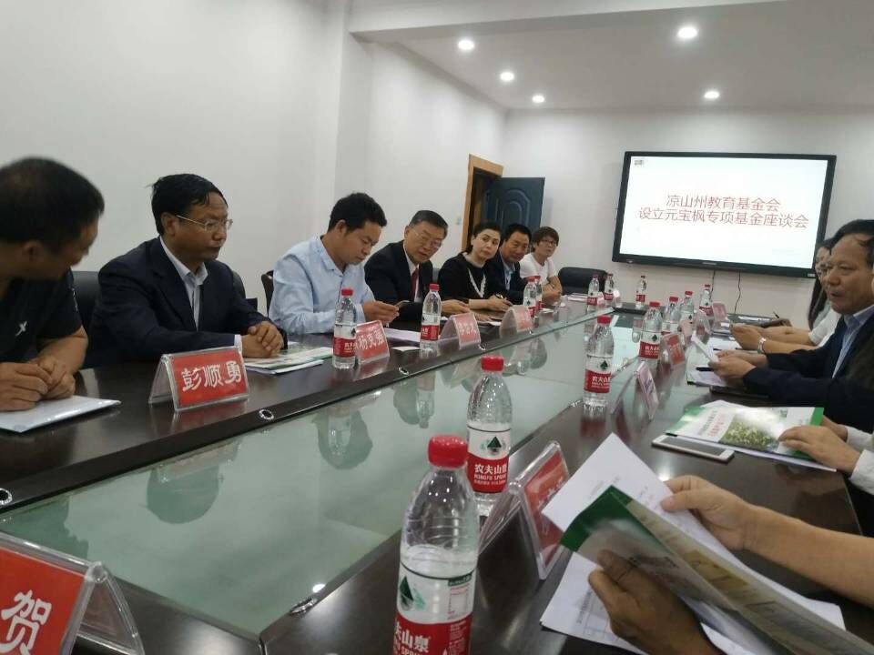 2018.5.27出席四川凉山州教育局设立元宝枫专项基金座谈会